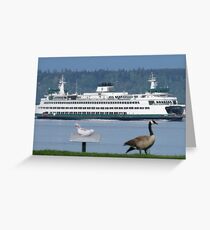 Ferry Puyallup arriving Edmonds Greeting Card