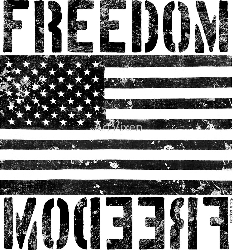 "Freedom Black and White US Flag " Stickers by ArtVixen Redbubble