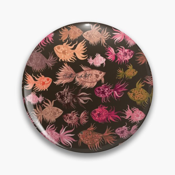 Item preview, Pink and Brown Watercolor Fish Pattern designed and sold by HeatherNafeArt.