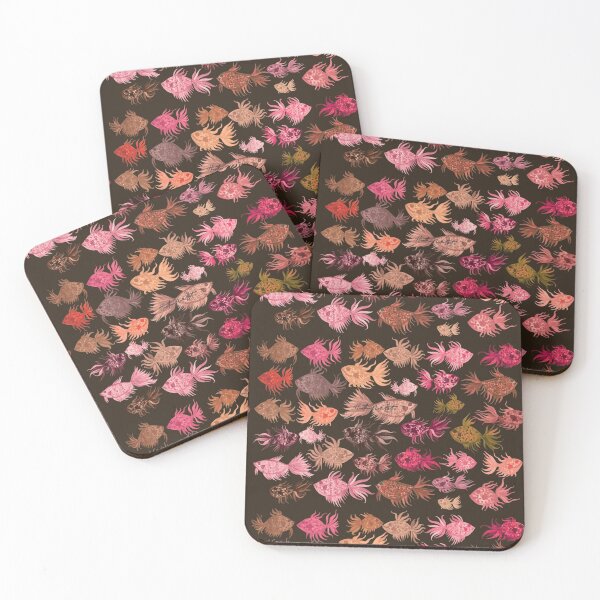 Item preview, Pink and Brown Watercolor Fish Pattern designed and sold by HeatherNafeArt.