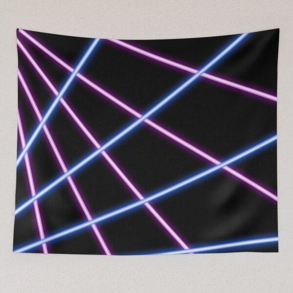 Item preview, 80s Retro Purple and Blue Neon Laser Beams Portrait Background designed and sold by uFit.