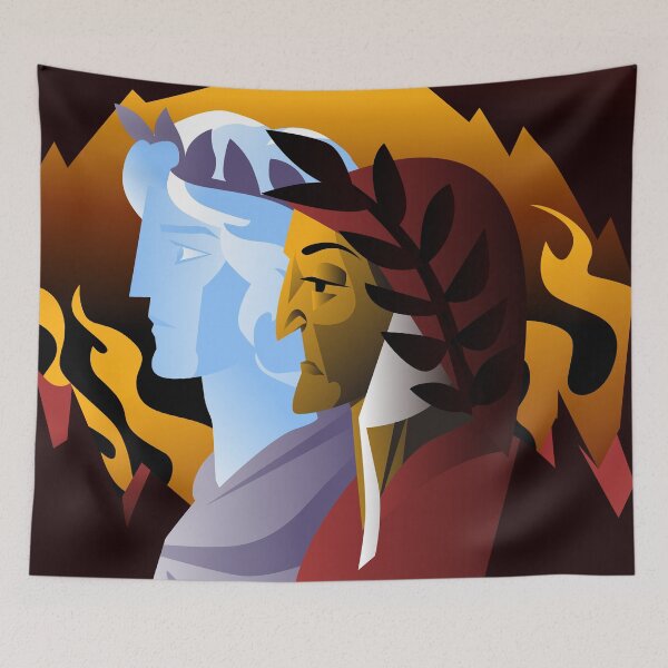 Item preview, great italian poet in hell with greek ghost designed and sold by matintheworld ( delcarmat ).
