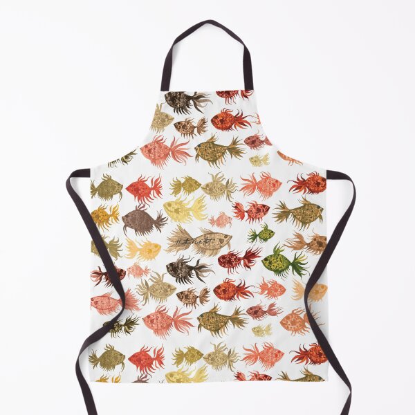 Item preview, Brown Watercolor Fish Pattern designed and sold by HeatherNafeArt.