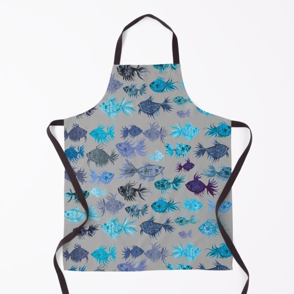 Item preview, Blue Watercolor Fish Pattern designed and sold by HeatherNafeArt.