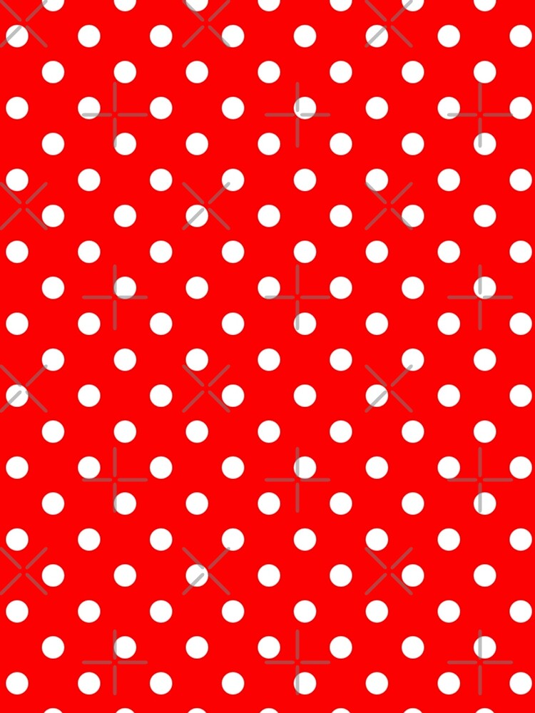 "White Poka Dots with Red Background " Drawstring Bag by