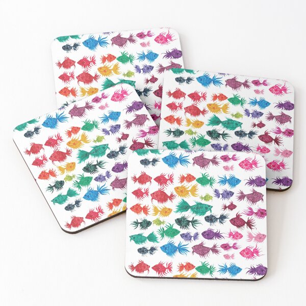 Item preview, Rainbow Watercolor Fish Pattern designed and sold by HeatherNafeArt.