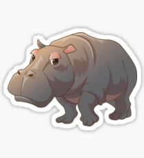 Cute cartoon hippo Sticker