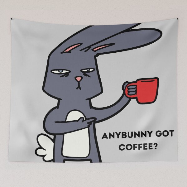 Item preview, ANYBUNNY GOT COFFEE? Cute Easter Gift designed and sold by Zeberdee Designs.