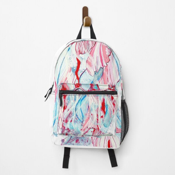 Item preview, Jellyfish, pastel blue red, modern art designed and sold by Lucia Lukas.