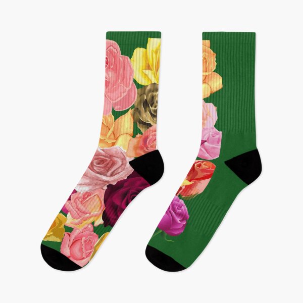 Item preview, Roses, pink, red, flowers on green design designed and sold by NymphWareroom.