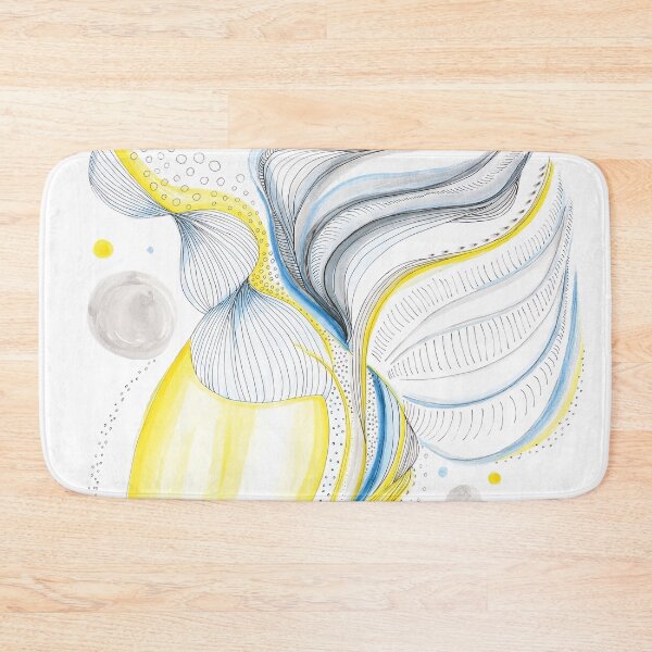 Item preview, Nix Illustration, yellow, blue, white abstract designed and sold by Lucia  Lukas.
