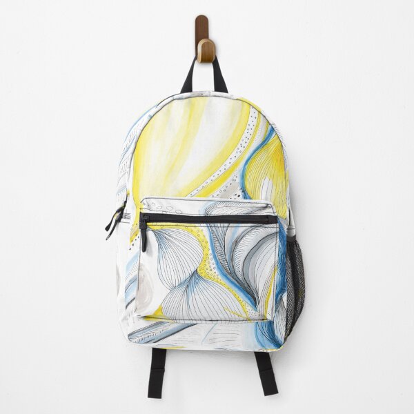 Item preview, Nix Illustration, yellow, blue, white abstract designed and sold by Lucia Lukas.