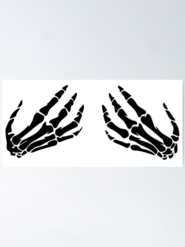 Bony Skeleton Hands Boob Grasp | Poster