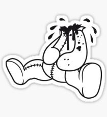 dripping splatter blood disgusting head torn beheaded dead murder headless teddy bear sitting horror halloween evil Sticker
