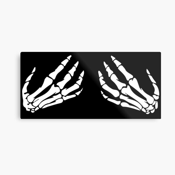 Bony Skeleton Hands Boob Grasp  Metal Print
