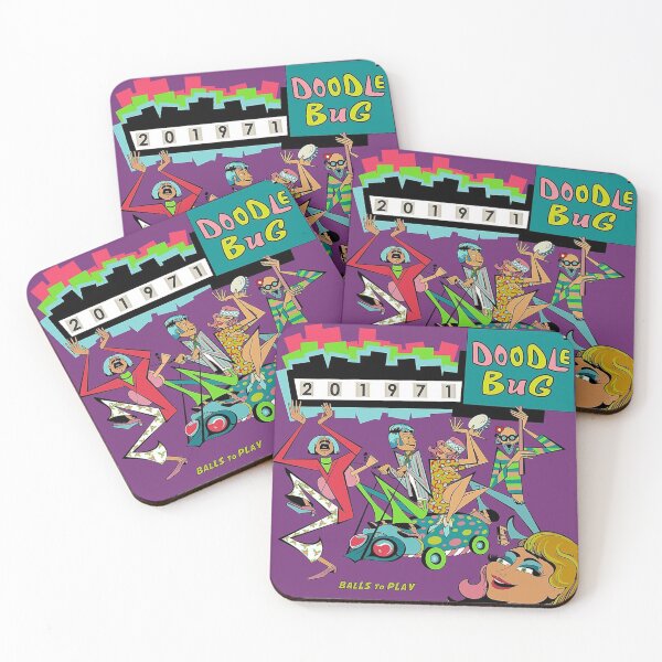 Item preview, Doodle Bug Retro Pinball Art Print designed and sold by alicemcgrif.