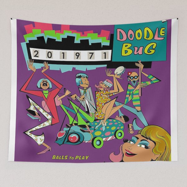 Item preview, Doodle Bug Retro Pinball Art Print designed and sold by alicemcgrif.
