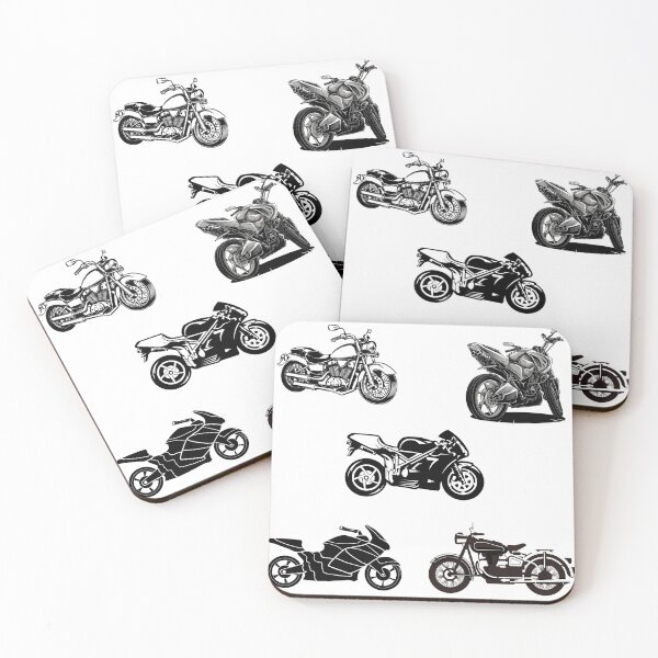Artikelvorschau, Motorrad-Set, Schwarz-Weiß-Motorräder entworfen und verkauft von amersoliman.