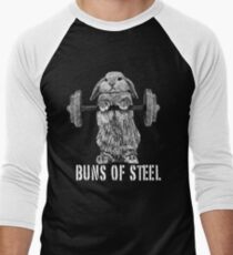 Buns of Steel (Dark) Men's Baseball ¾ T-Shirt