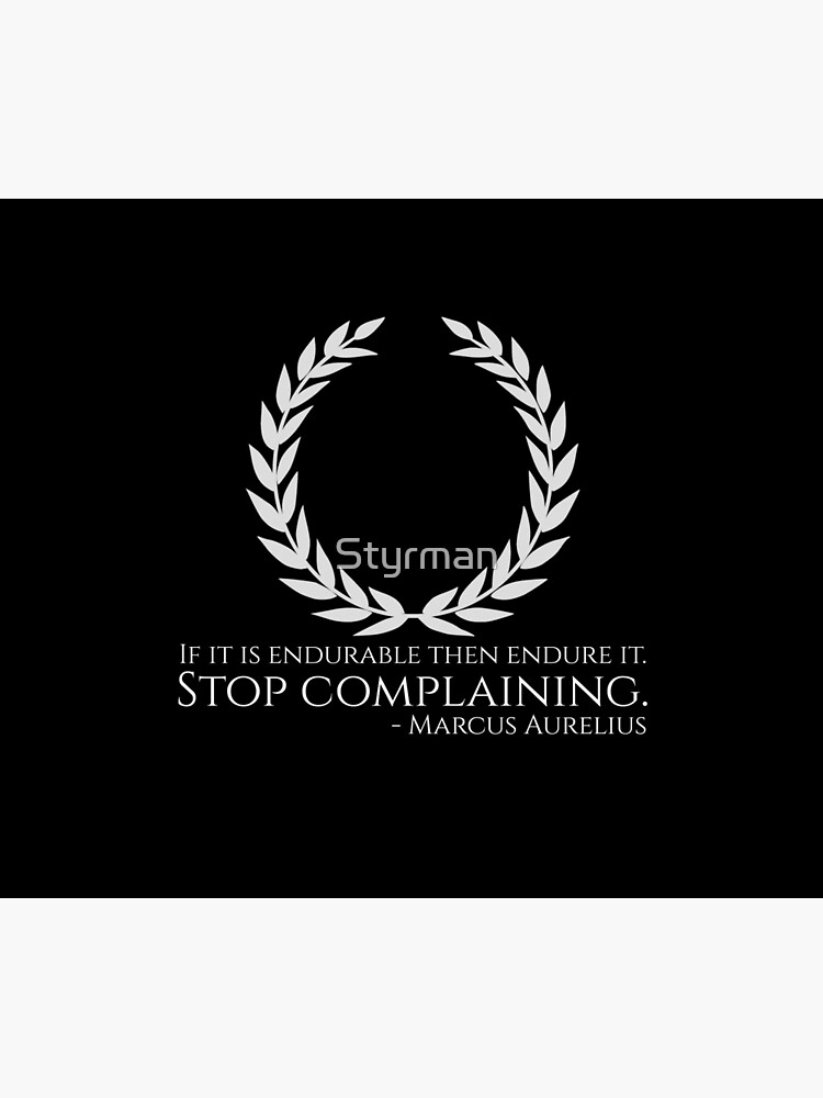 Disover If it is endurable then endure it. Stop complaining. - Marcus Aurelius - Stoic Philosophy Quote Tapestry