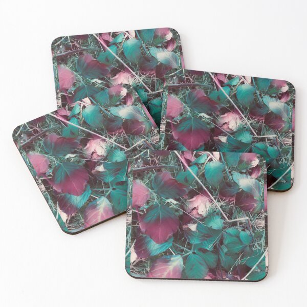 Item preview, Leaves along the way in pink and turquoise processed designed and sold by Pelikancrazy.
