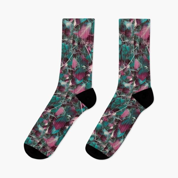 Item preview, Leaves along the way in pink and turquoise processed designed and sold by Pelikancrazy.