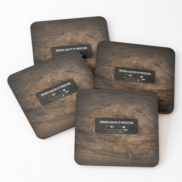 SKYRIM - Elder Scrolls - Dragonborn - Funny Enchantment Specification PHOTO Coasters (Set of 4)