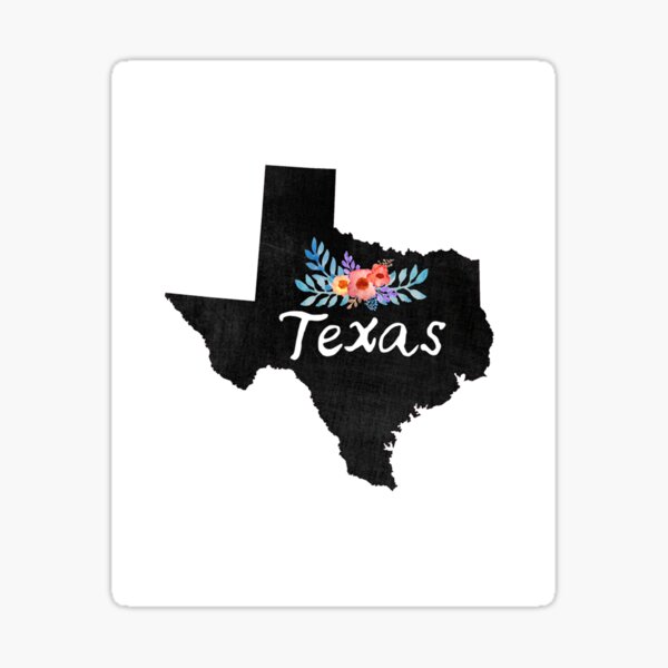 Texas Map Chalkboard Drawing Sticker