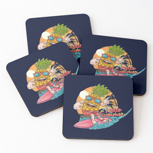 Item preview, Pinapple surfing funny summer collection cartoon designed and sold by Sovik Goswami.