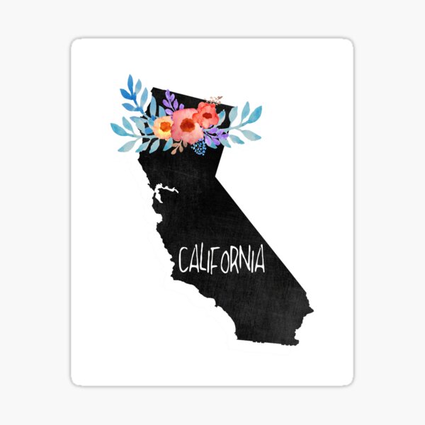 California Map Chalkboard Drawing Sticker