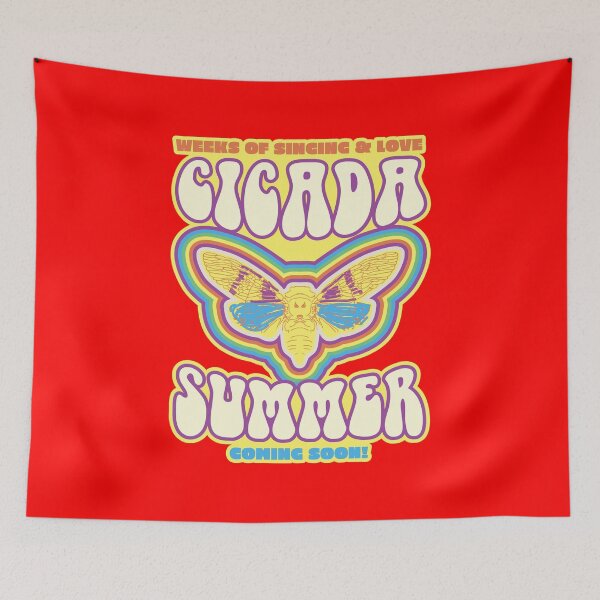 Item preview, Cicada Summer Retro Vintage Art Meme design designed and sold by No Limits T-Shirts.