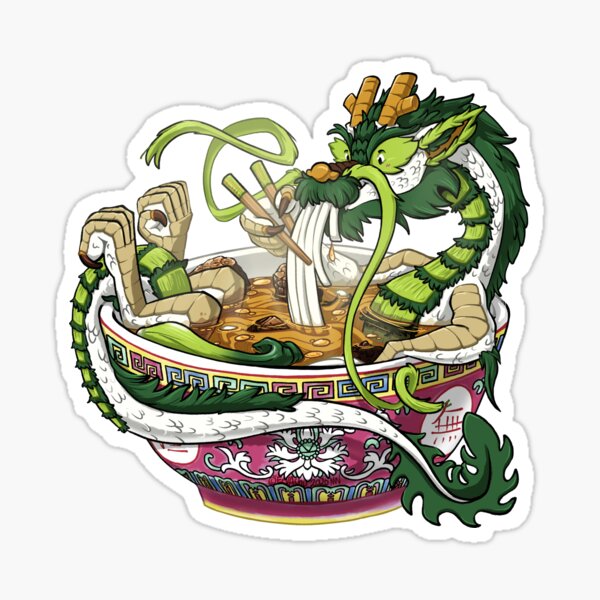 Noodle Eastern Dragon Sticker