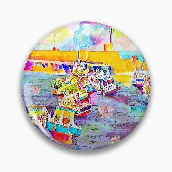 Item preview, Fishing Boats near le Havre, Normandy, France designed and sold by EkaArtShop.