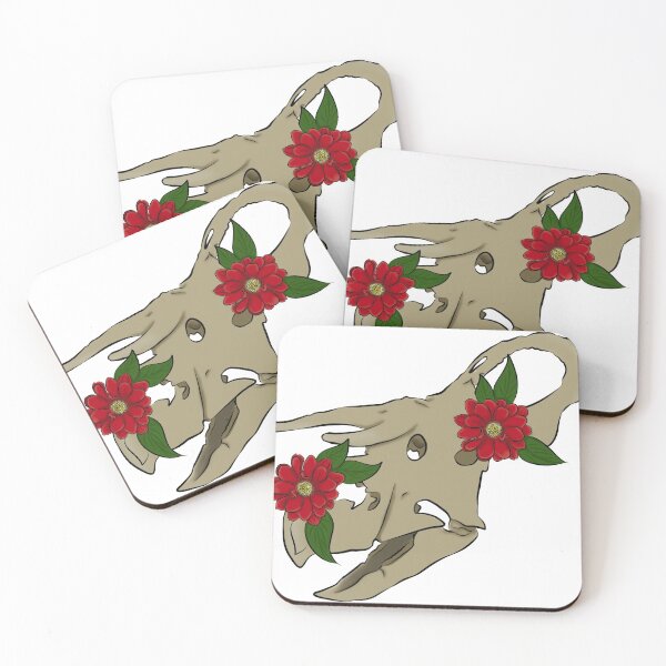 Item preview, Nasutoceratops with red flowers designed and sold by Dawnfeather.