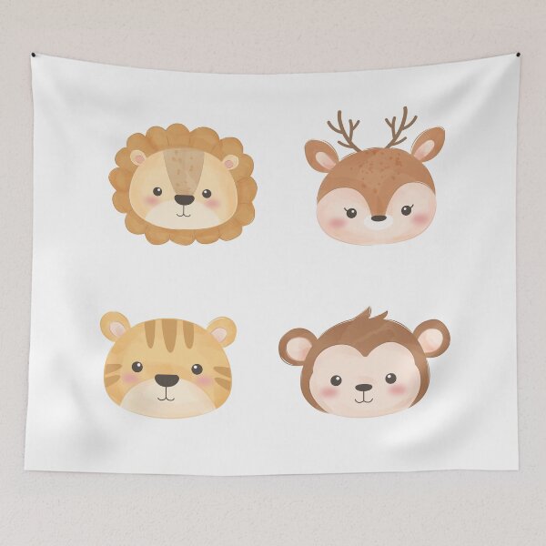 Item preview, Cute Animal Faces Pack For Kids, Cartoon Animals Pack designed and sold by amersoliman.
