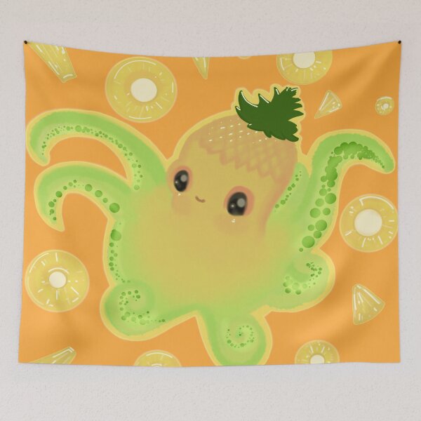 Item preview, Cute Octopus - Kawaii Pineapple Octopus designed and sold by aquatickawaii.