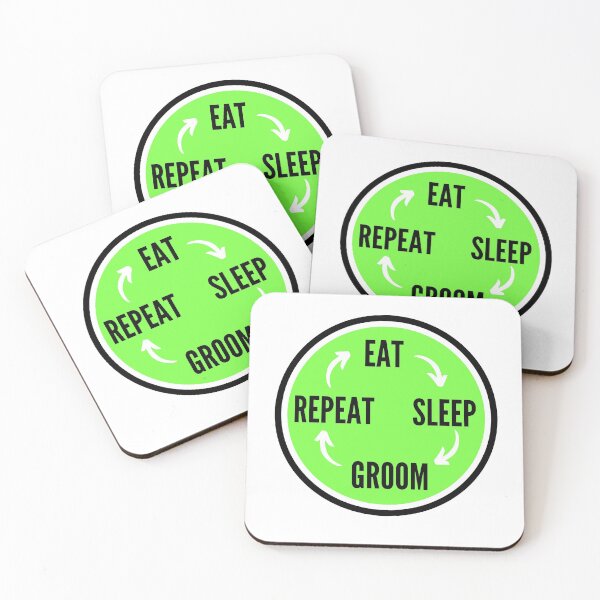 Item preview, Eat sleep groom repeat- in green designed and sold by NikitaAg.