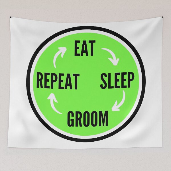 Item preview, Eat sleep groom repeat- in green designed and sold by NikitaAg.
