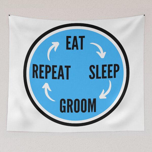 Item preview, Eat sleep groom repeat-in blue designed and sold by NikitaAg.