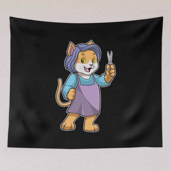 Item preview, Cat as Hairdresser with Scissors designed and sold by Snabdesign84.