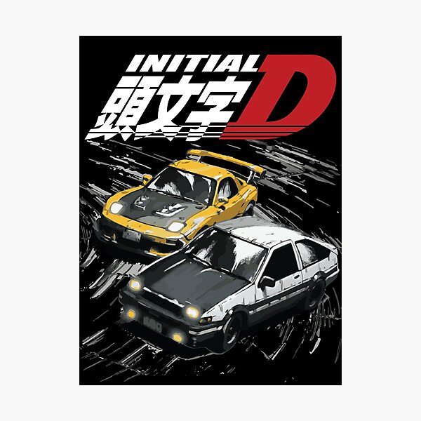 Vista previa del artículo con la obra «Mountain Drift Racing Initial D Tandems AE86 vs FD rx-7», diseñado y vendido por cowtownCOWBOY.