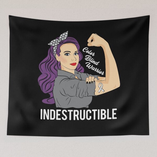 Item preview, Color Blind Warrior Indestructible Colorblind Awareness designed and sold by ZNOVANNA.