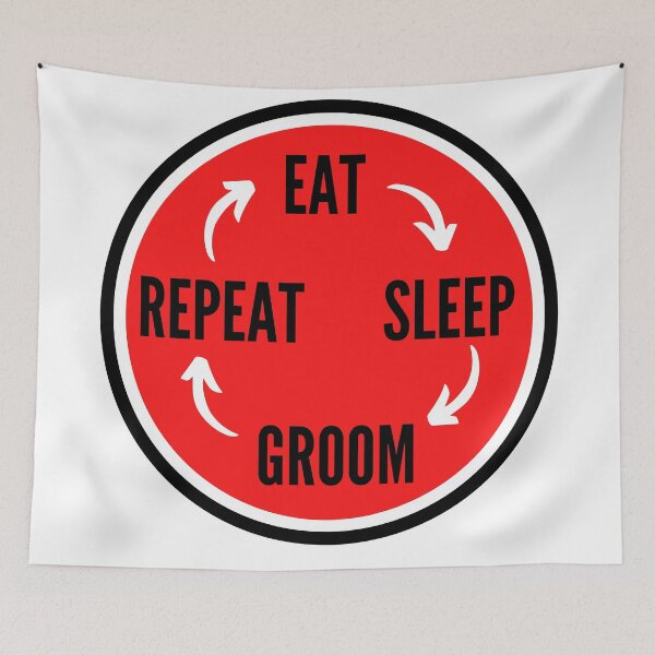 Item preview, Eat sleep groom repeat- in red designed and sold by NikitaAg.