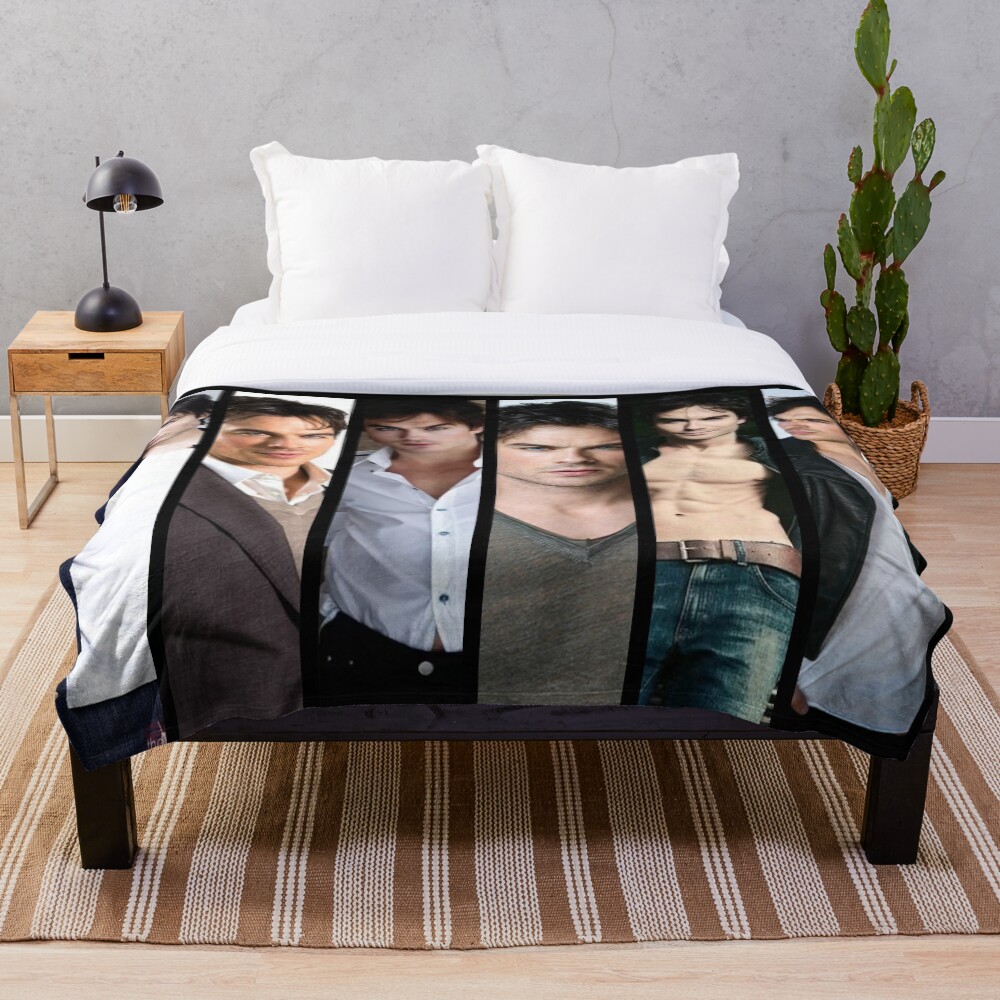 "Ian Somerhalder collage Damon Sagittarius" Throw Blanket for Sale by