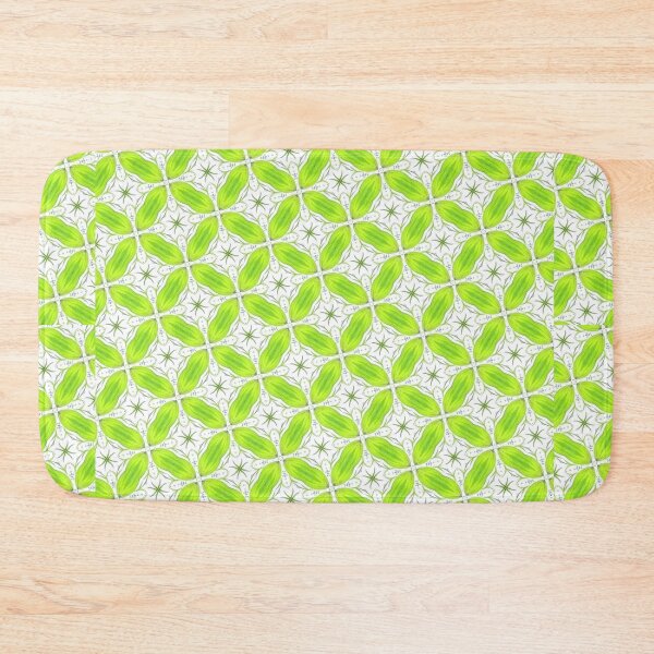 Item preview, Green leaf geometric patterns designed and sold by oksanarozmay.