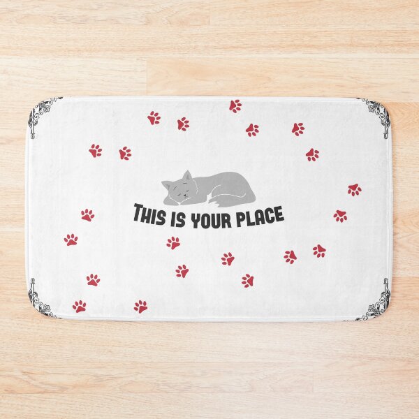 Cute Cats Pretty Floral Pets Funny Pattern Tapis de bain Bath Mat