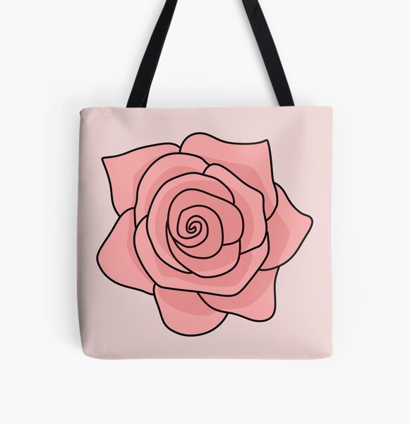 A Pink Rose Simple Drawing Tote Bag For Sale By Nutmegfairy Redbubble