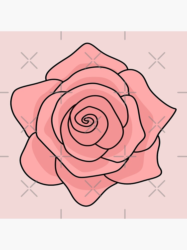 Pink Rose Simple Drawing