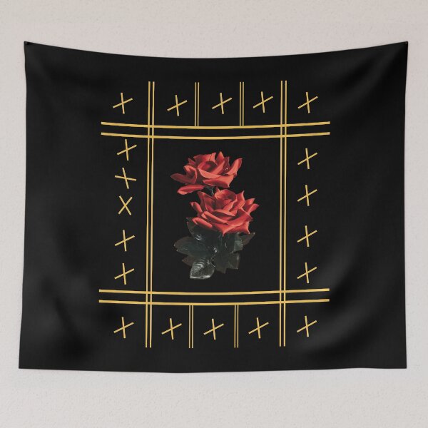 Item preview, Horizontal Vertical Lines with Red Roses designed and sold by sirrab.