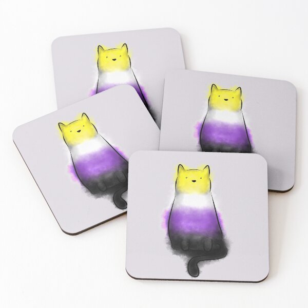 Item preview, Nonbinary pride cat designed and sold by Scarlet Sung.